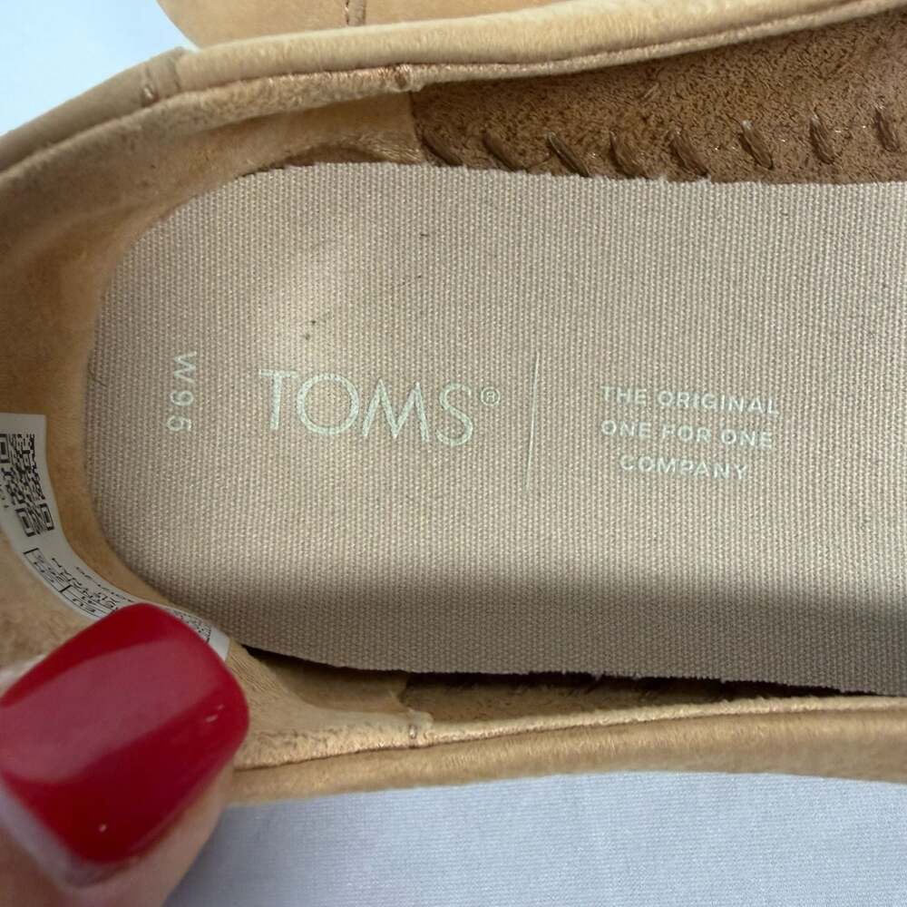TOMS Women's Alpargata Leather Slip-On Espadrille Shoes, Honey Brown - Picture 4 of 6